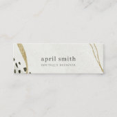 Chic Abstract Ivory Gold Grey Stone Texture Mini Visitekaartje (Voorkant)