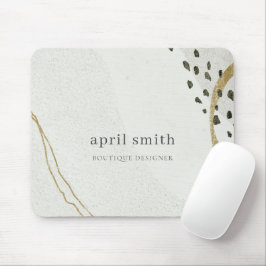 Chic Abstract Ivory Gold Grey Stone Texture Muismat