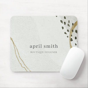 Chic Abstract Ivory Gold Grey Stone Texture Muismat