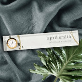 Chic Abstract Ivory Gold Grey Stone Texture Naambordje