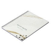 Chic Abstract Ivory Gold Grey Stone Texture Notitieboek (Linkerzijde)