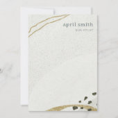 Chic Abstract Ivory Gold Grey Stone Texture Notitiekaartje (Voorkant)