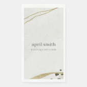 Chic Abstract Ivory Gold Grey Stone Texture Servet (Voorkant)