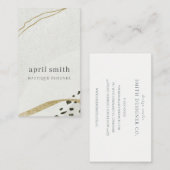 Chic Abstract Ivory Gold Grey Stone Texture Visitekaartje (Voorkant / Achterkant)