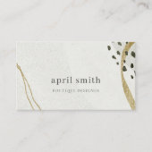 Chic Abstract Ivory Gold Grey Stone Texture Visitekaartje (Voorkant)