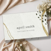 Chic Abstract Ivory Gold Grey Stone Texture Visitekaartje