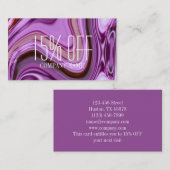 chic abstract Metallic Paars Swirls schoonheidssal Visitekaartje (Voorkant / Achterkant)