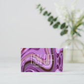chic abstract Metallic Paars Swirls schoonheidssal Visitekaartje (Staand voorkant)