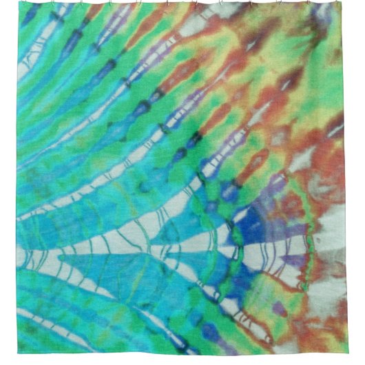 Chic Abstract Modern Boho Blauwgroen Bruin Batik T Douchegordijn (Voorkant)