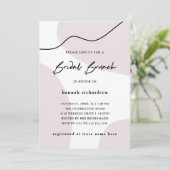 Chic Abstract neutraal | Waterverf Bridal Brunch Kaart (Staand voorkant)