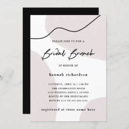 Chic Abstract neutraal | Waterverf Bridal Brunch Kaart