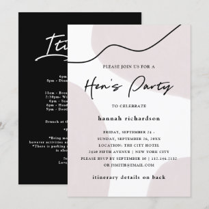 Chic Abstract neutraal   Waterverf Hens-partij Kaart