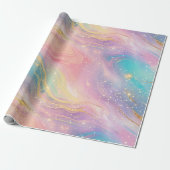 Chic Abstract Pastel Glitter Color Pattern Cadeaupapier (Uitgerold)
