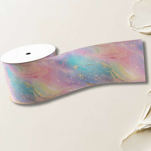 Chic Abstract Pastel Glitter Color Pattern Grosgrain Lint