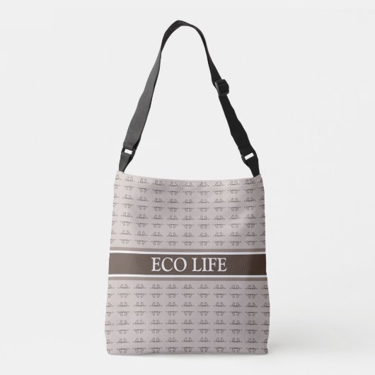 Chic abstract patroon in beige crossbody tas (Achterkant)