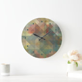 Chic Abstract Retro Triangles Mosaic Pattern Grote Klok (Huis)