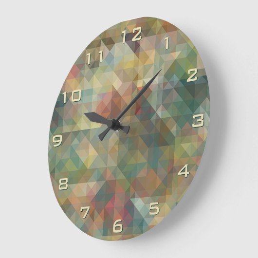 Chic Abstract Retro Triangles Mosaic Pattern Grote Klok (Hoek)