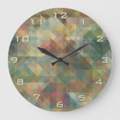Chic Abstract Retro Triangles Mosaic Pattern Grote Klok (Voorkant)