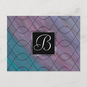 Chic Abstract Roze Blauwgroen blauw Turquoise Pa Briefkaart