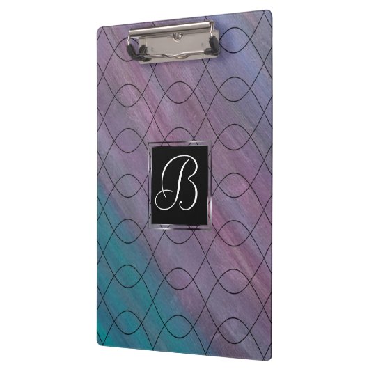 Chic Abstract | Roze Blauwgroen blauw Turquoise Pa Klembord (Links)