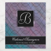Chic Abstract | Roze Blauwgroen blauw Turquoise Pa Wijn Etiket (Enkel label)