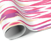 Chic abstract roze waterverf ikatroon cadeaupapier (Rol Hoek)