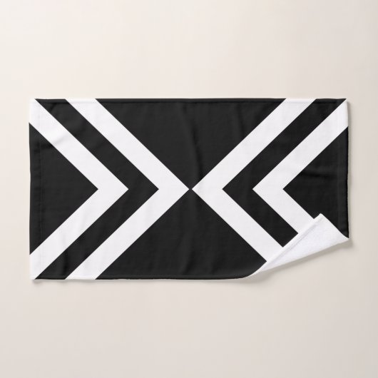 Chic Abstract Zwart & Wit Gestreept Bad Handdoek (Handdoek)