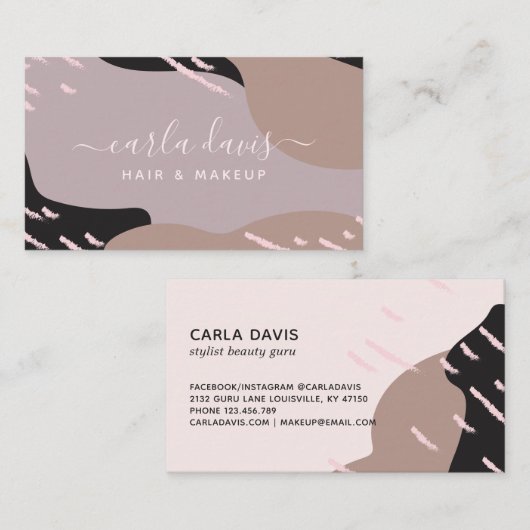 Chic Abstracte make-up artist Visitekaartje (Voorkant / Achterkant)