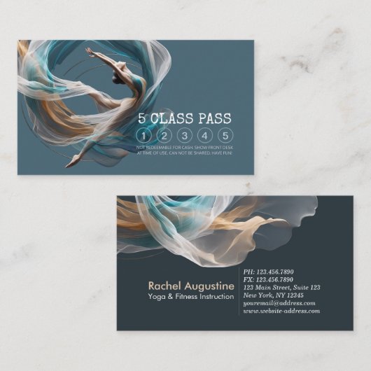 Chic Aerial vliegende Air Yoga Instructor Class Pa Klantenkaartje (Voorkant / Achterkant)
