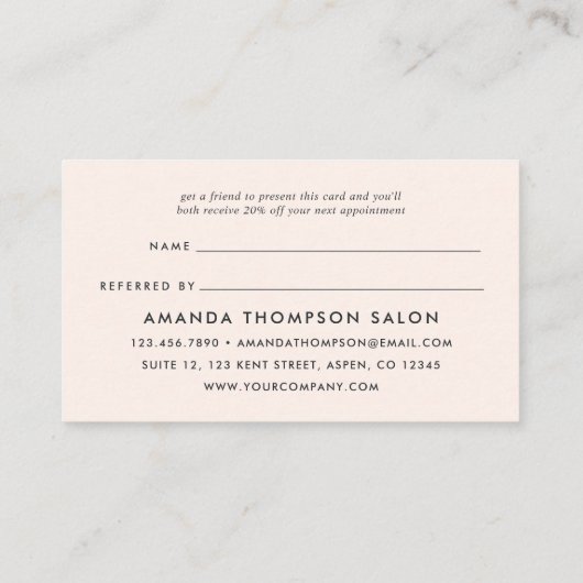 Chic Afro-Amerikaanse Hair Salon Referral (Achterkant)