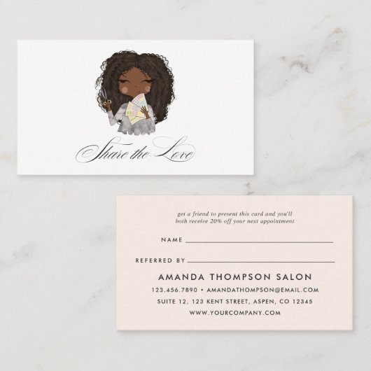 Chic Afro-Amerikaanse Hair Salon Referral (Voorkant / Achterkant)