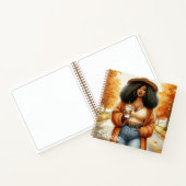 Chic Afro-Amerikaanse vrouw herfst | Herfst Notitieboek (Binnen)