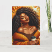 Chic Afro-Amerikaanse vrouw Thanksgiving | Herfst Kaart (Voorkant)