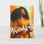 Chic Afro-Amerikaanse vrouw Thanksgiving | Herfst Kaart (Voorkant)