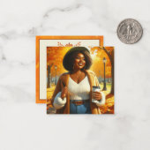 Chic Afro-Amerikaanse vrouw Thanksgiving | Herfst Notitiekaartje (Voorkant / Achterkant in situ)