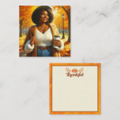 Chic Afro-Amerikaanse vrouw Thanksgiving | Herfst Notitiekaartje (Voorkant / Achterkant)