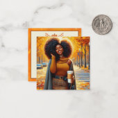 Chic Afro-Amerikaanse vrouw Thanksgiving | Herfst Notitiekaartje (Voorkant / Achterkant in situ)