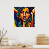 Chic Afro Queen Poster (Keuken)