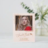 Chic Afstudeerder Party Save The Date Roos Gold Gl Briefkaart (Staand voorkant)