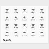 Chic Afstudeerder Pet Class Jaar Afstuderen Sticke Ronde Sticker (Vel)