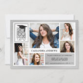 Chic AFSTUDEERDER Pet & Jaar | Penseelzilver | 5-F Kaart (Voorkant)