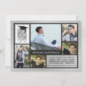 Chic AFSTUDEERDER Pet & Jaar | Penseelzilver | 5-F Kaart (Voorkant)