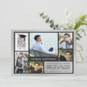 Chic AFSTUDEERDER Pet & Jaar | Penseelzilver | 5-F Kaart (Staand voorkant)