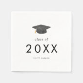 Chic Afstudeerder Pet Klasse van 2025 Afstuderen Servet (Voorkant)