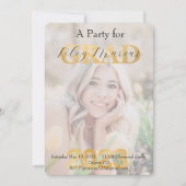 Chic Afstudeerder Photo Overlay Gold Party nodigt (Voorkant)