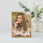 Chic Afstudeerfoto Bedankt Afstudeerfeest Briefkaart (Staand voorkant)