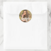 Chic afstudeerfoto Moderne op maat gemaakte afstud Ronde Sticker (Tas)