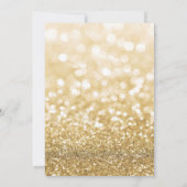 Chic afstudeermuts, Glas Gouden Bokeh Afstuderen Kaart (Achterkant)