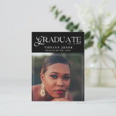 Chic afstudeertijdschrift Foto Afstudeer Dankjewel Briefkaart (Staand voorkant)