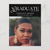 Chic afstudeertijdschrift Foto Afstudeer Dankjewel Briefkaart (Voorkant)